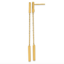 Load image into Gallery viewer, 14k Yellow Gold Polished Straight Post Dangle Earrings
