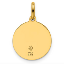 Load image into Gallery viewer, 14k Yellow Gold Polished and Satin Round St. Christopher Medal
