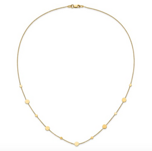 14k Yellow Gold Polished Disc 18" Necklace