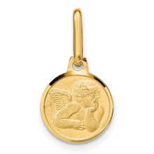 Load image into Gallery viewer, 14k Yellow Gold Polished Matte Angel Pendant
