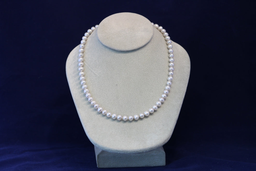 Cultured Pearl Necklace 14K Yellow Gold 20