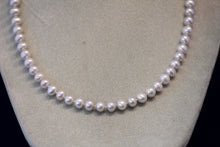 Load image into Gallery viewer, 20 Inch Ladies Platinum Color Freshwater Pearl Necklace with 14k Yellow Gold Clasp
