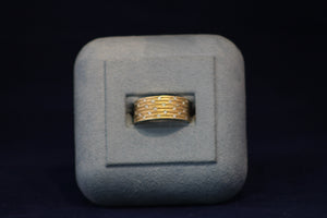 14k Yellow Gold and Diamond Fancy Sand Ring