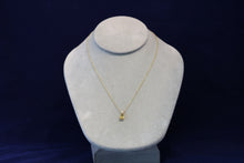 Load image into Gallery viewer, 14k Yellow Gold Trillion Shaped Yellow Sapphire and Diamond Pendant
